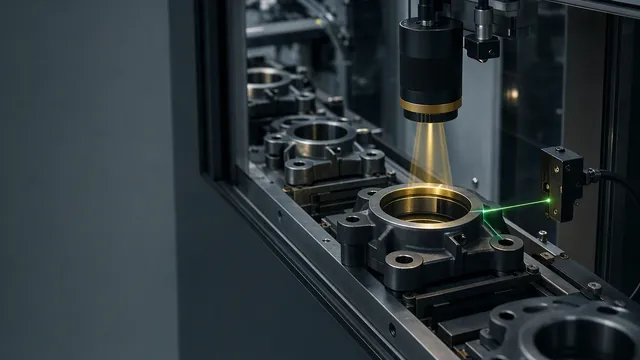 Optical gauge measuring a machined component