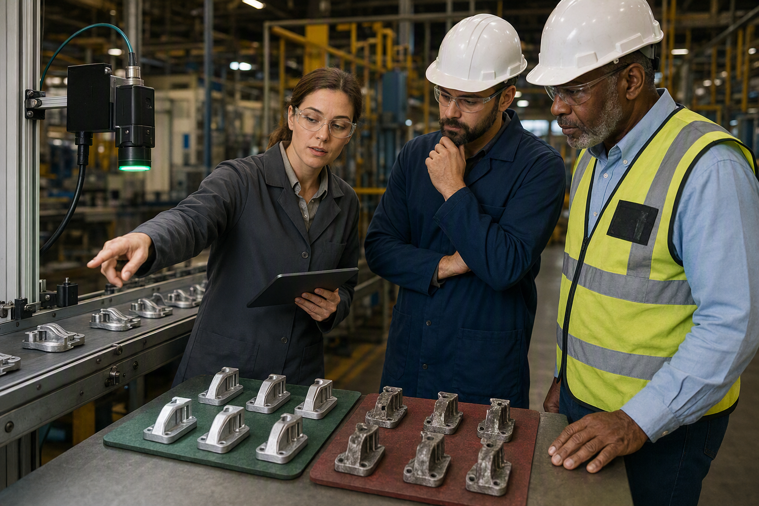 Quality, engineering, and plant leaders evaluating a candidate inspection use case